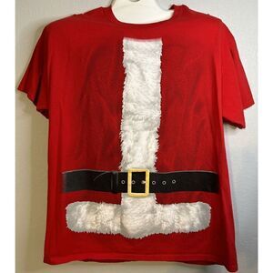 Santa T-shirt Christmas Tee Red Short Sleeve Size XL Extra Large Dec 25th